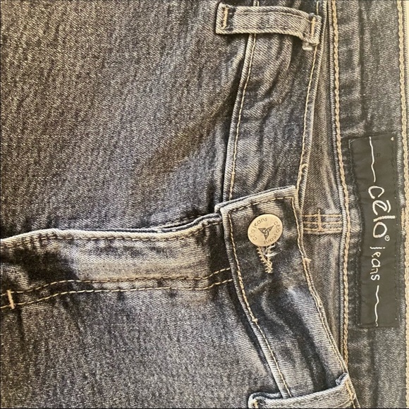 Y2K Celo Black/ Gray Bell Bottoms Lace Jeans 10 - Picture 6 of 6